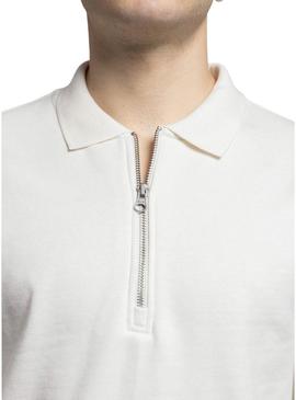 Moletom Klout Mid Zip branco para homem.