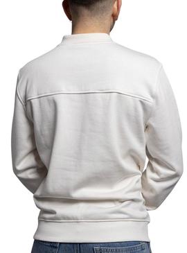 Moletom Klout Mid Zip branco para homem.