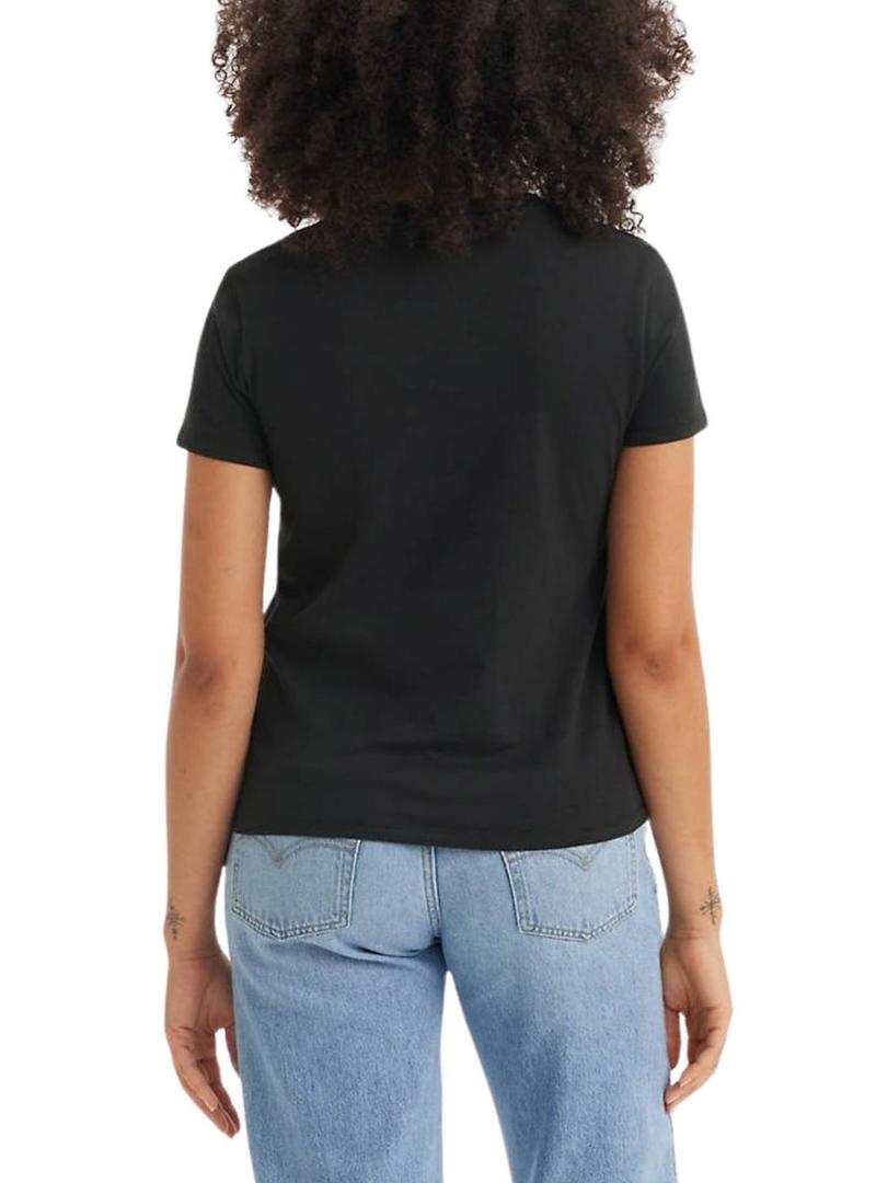 Camiseta Levis The Perfect Tee Shine preto para mulher.