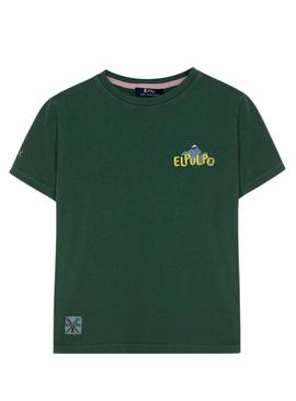 Camisa O Polvo montanhas verde para homem.