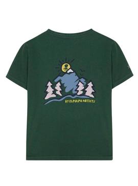 Camisa O Polvo montanhas verde para homem.