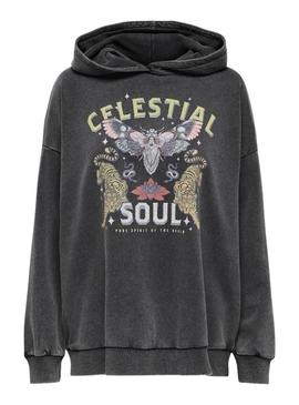 ONLLUCINDA L/S EYE HOOD SWT Preto Celestial boemi.