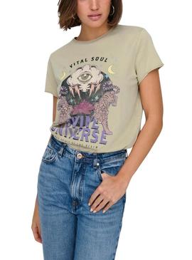 Camiseta Only Lucy Eye torrado para mulher