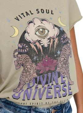 Camiseta Only Lucy Eye torrado para mulher