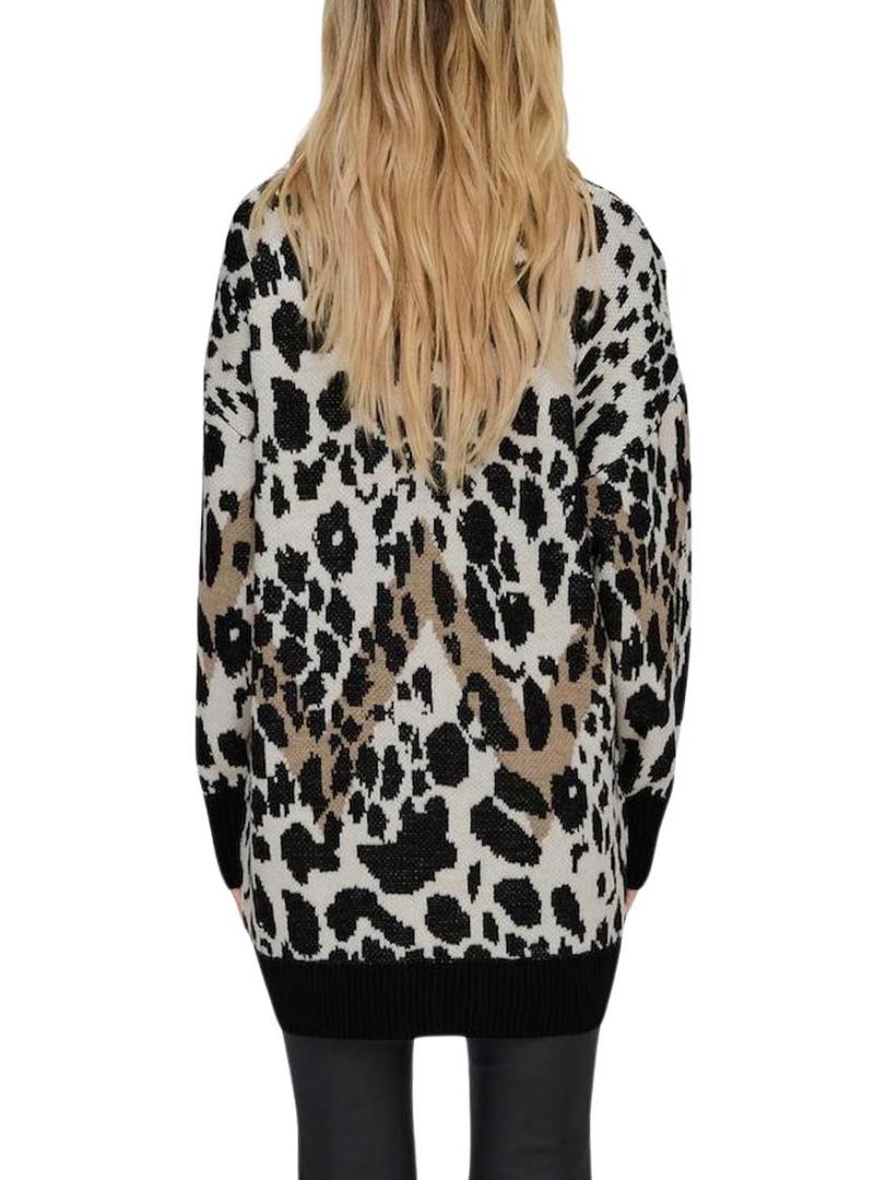 Jersey Only Helena leopardo preto para mulher.