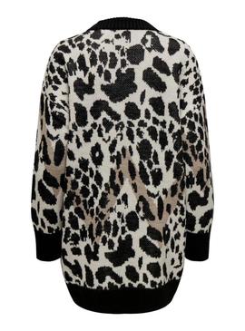 Jersey Only Helena leopardo preto para mulher.