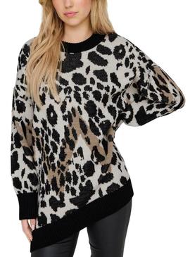 Jersey Only Helena leopardo preto para mulher.