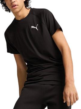 Camiseta Puma Evostripe preta para homem.