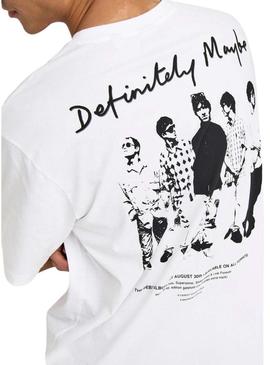 Camiseta da Only and Sons Oasis Definitely Maybe branca para homem.