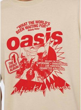 Camiseta Only and Sons Oasis Cartoon beige para homens.