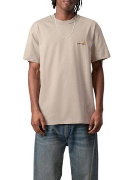 Camiseta Carhartt American Script torrada para homens