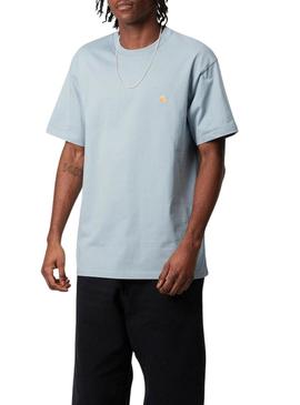 Camiseta Carhartt Chase azul para hombre = Camiseta Carhartt Chase azul para homem.