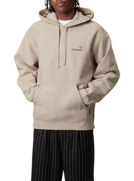 Moletom com capuz Carhartt Hooded American Script tostado para homem.