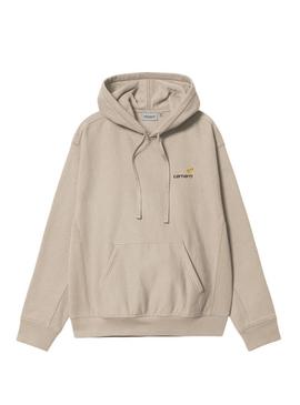 Moletom com capuz Carhartt Hooded American Script tostado para homem.