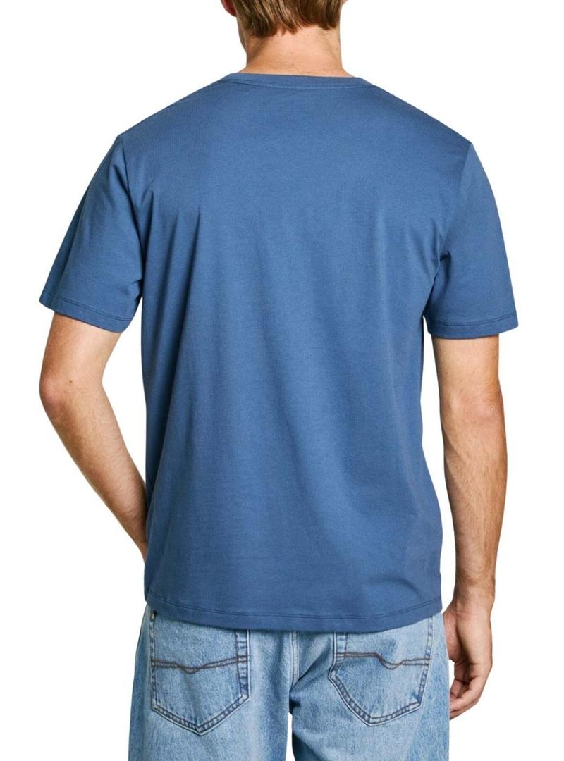 Camiseta Pepe Jeans Eggo azul para homem.