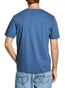 Camiseta Pepe Jeans Eggo azul para homem.