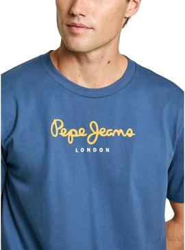 Camiseta Pepe Jeans Eggo azul para homem.