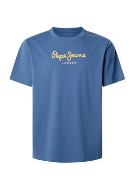 Camiseta Pepe Jeans Eggo azul para homem.