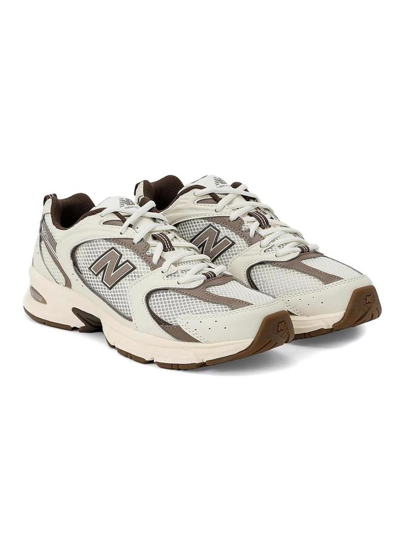 Sapatilhas New Balance 530 SMU bege e marrom para mulher.