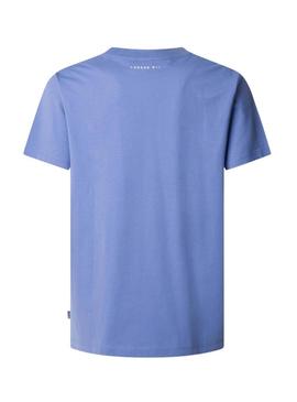 Camiseta Pepe Jeans Perkins azul para homem.