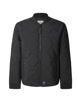 Jaqueta bomber Pepe Jeans Malabar acolchoada preta para homem.