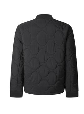 Jaqueta bomber Pepe Jeans Malabar acolchoada preta para homem.