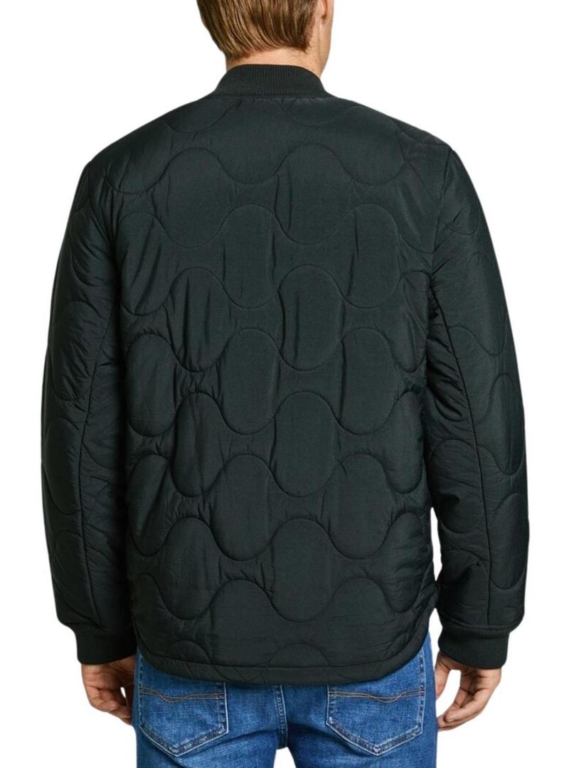 Jaqueta bomber Pepe Jeans Malabar acolchoada preta para homem.