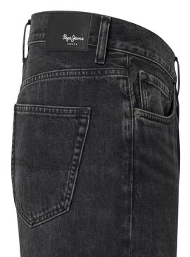 Calça Jeans Pepe Jeans Nils Loose preta para homem.