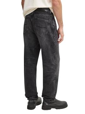 Calça Jeans Pepe Jeans Nils Loose preta para homem.