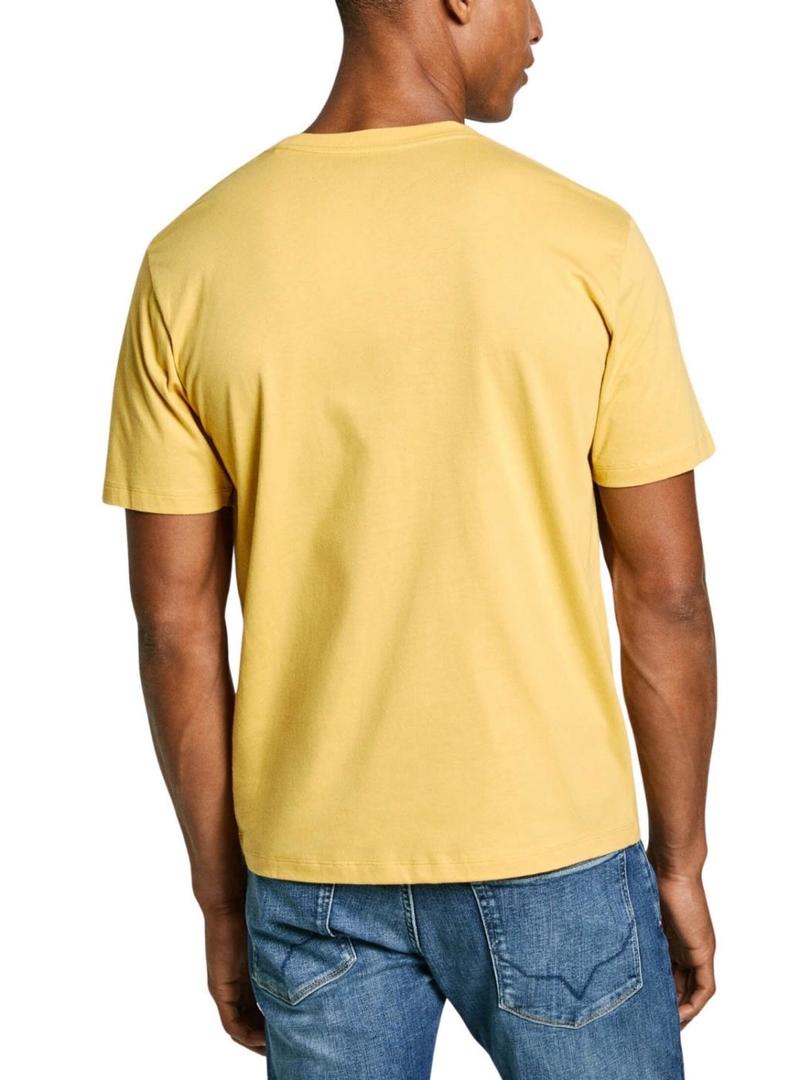 Camiseta Pepe Jeans Eggo amarela para homem.