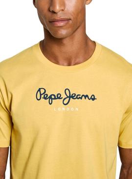 Camiseta Pepe Jeans Eggo amarela para homem.