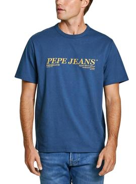 Camiseta Pepe Jeans Dylan azul para homem.