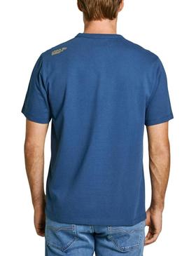 Camiseta Pepe Jeans Dylan azul para homem.