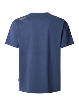 Camiseta Pepe Jeans Dylan azul para homem.