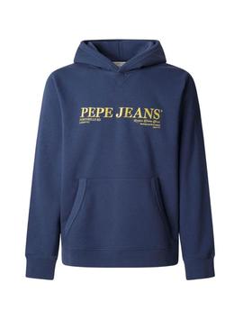 Moletom Pepe Jeans Dylan com capuz azul para homem.