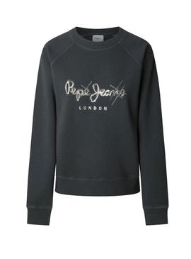 Moletom Pepe Jeans Lupita preto para mulher.