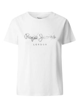 Camiseta Pepe Jeans Leticia branca para mulher.