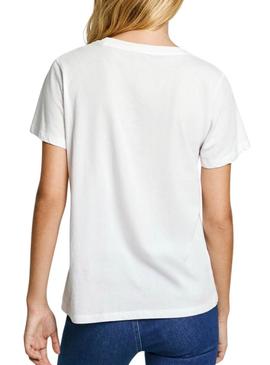 Camiseta Pepe Jeans Leticia branca para mulher.