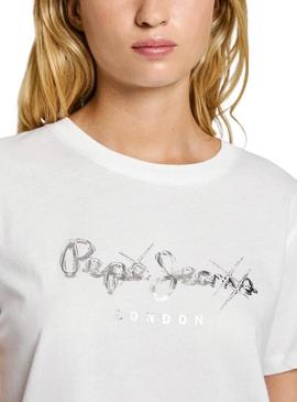 Camiseta Pepe Jeans Leticia branca para mulher.