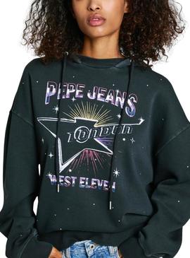 Moletom Pepe Jeans Lilian preto para mulher