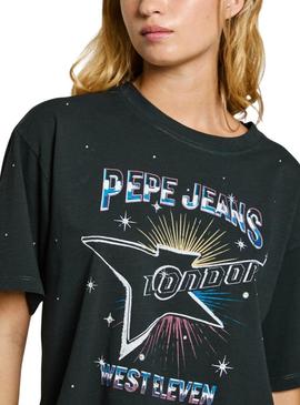 Camiseta Pepe Jeans Louise preta para mulher.