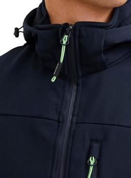 Jaqueta softshell Jack and Jones Theo marinho para homem.