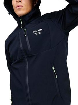 Jaqueta softshell Jack and Jones Theo marinho para homem.