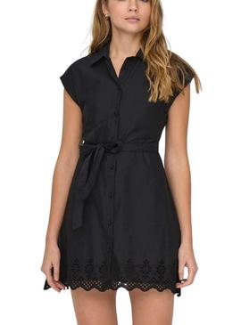 Vestido Only Lou Camisero Preto Para Mulher