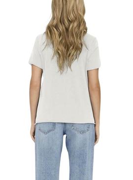 Camiseta Only Lucy Voyage Branca Para Mulher.