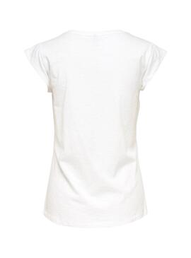 T-Shirt Only Flamingo Branco Mulher