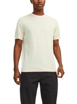 Camiseta Jack and Jones Marco Ponto Creme Para Homem