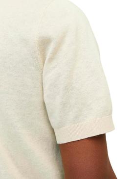 Camiseta Jack and Jones Marco Ponto Creme Para Homem