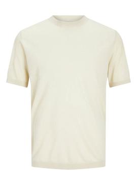 Camiseta Jack and Jones Marco Ponto Creme Para Homem