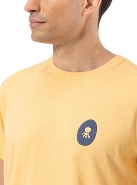 Camiseta O Polvo Aloha Laranja Para Homem